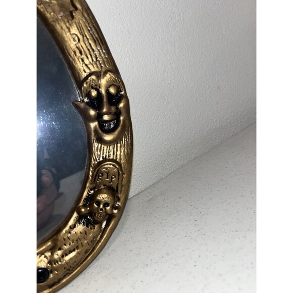 Vintage GAF Corp SPOOKY 3D Laughing SKULL 12½" Wall MIRROR Halloween Decor - Picture 4 of 15